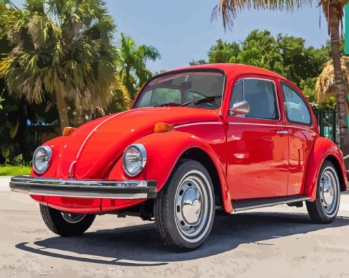 1974 Volkswagen Beetle Paint By Numbers