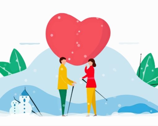 Couple Love In Snow Paint By Numbers