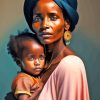 Ethiopian Woman With Her Child Paint By Numbers
