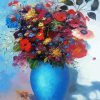 Flowers In A Turquoise Vase By Odilon Redon Paint By Numbers