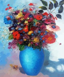 Flowers In A Turquoise Vase By Odilon Redon Paint By Numbers