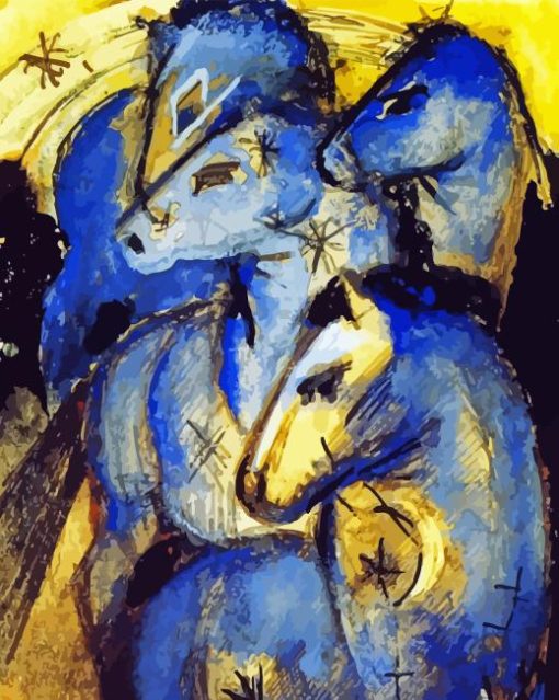Franz Marc The Tower Of Blue Horses Paint By Numbers