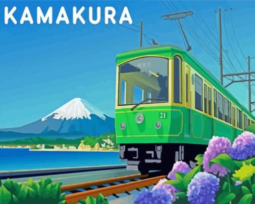 Kamakura Train Poster Paint By Numbers