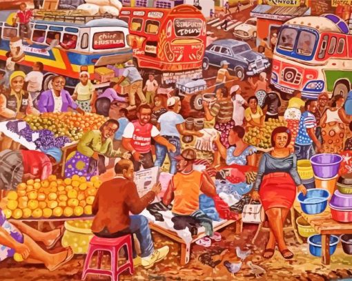 Kenyan Market Art Paint By Numbers