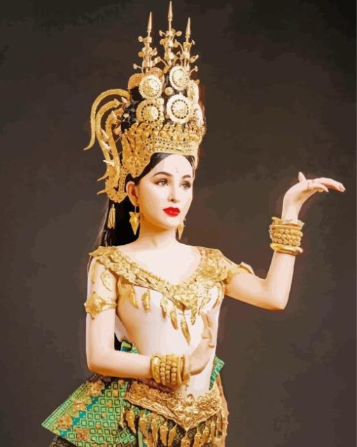 Khmer Woman Dancer Paint By Numbers
