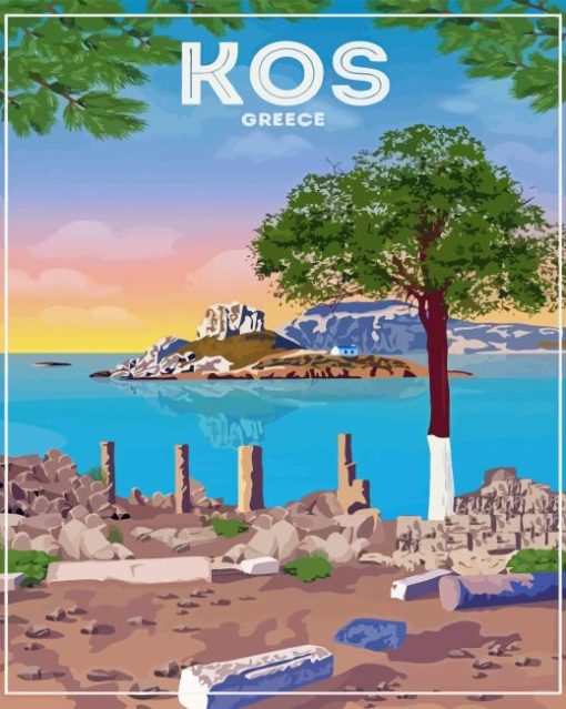 Kos Island Greece Poster Paint By Numbers