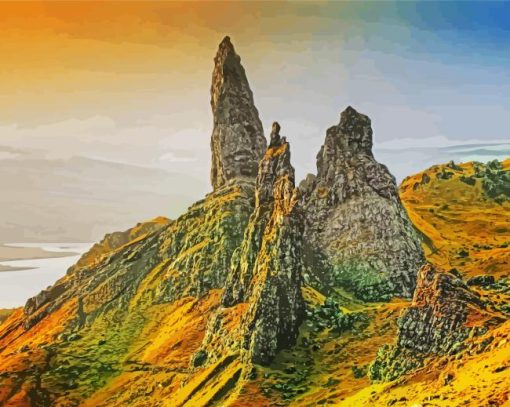 Old Man Of Storr Hill Scotland Paint By Numbers