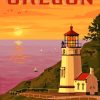 Oregon Lighthouse Poster Paint By Numbers