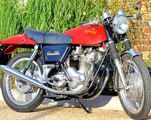 Red Norton 750 Commando Paint By Numbers