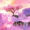 Sakura Tree Over Cloud Paint By Numbers