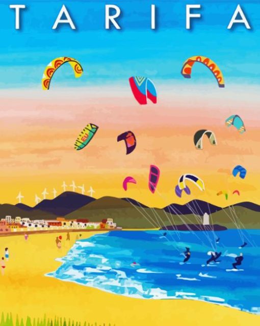 Tarifa Spain Beach Poster Paint By Numbers