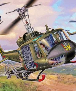 UH 1 Huey Helicopter Art Paint By Numbers