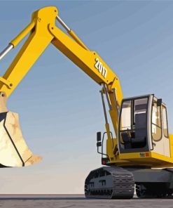 Yellow Excavator Paint By Numbers