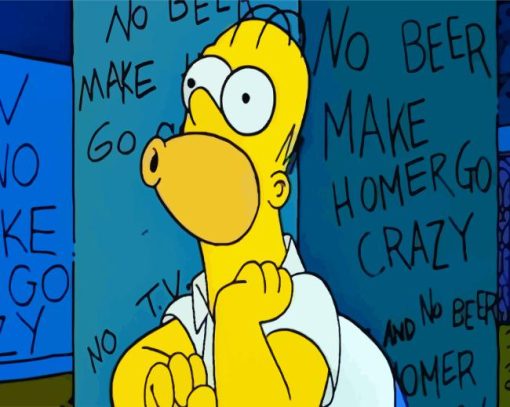Crazy Funny Homer Simpson Paint By Numbers