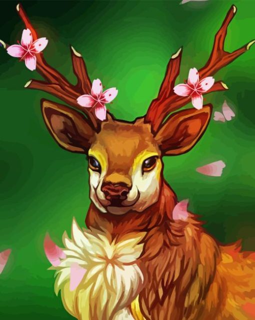 Cute Spring Deer Paint By Numbers