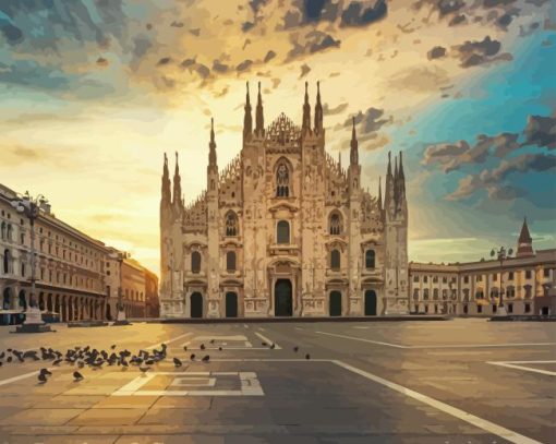 Duomo Di Milano Italy At Sunset Paint By Numbers