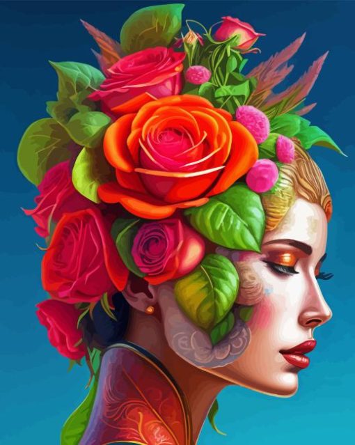 Floral Lady Art Paint By Numbers
