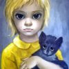 Girl With Little Cat By Margaret Keane Paint By Numbers