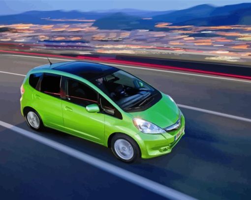 Green Honda Jazz Paint By Numbers