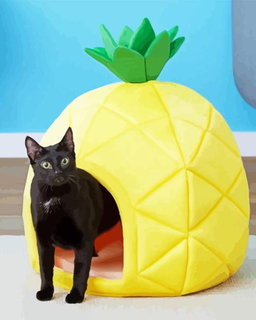 Pineapple Cat Bed Paint By Numbers