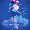 Planet Balloons In Cloud Space Paint By Numbers