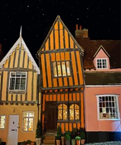 The Crooked House At Night Paint By Numbers
