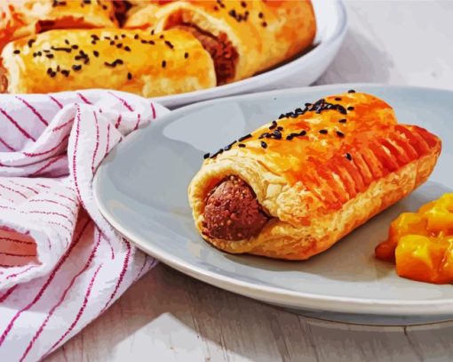 Vegan Sausage Roll Paint By Numbers