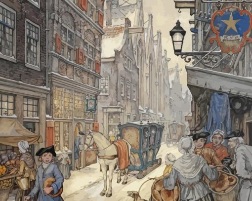 Vintage City By Anton Pieck Paint By Numbers