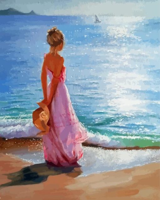 Woman On Beach Vicente Romero Paint By Numbers