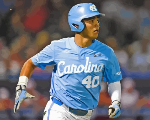 Baseballer Tar Heels Paint By Numbers