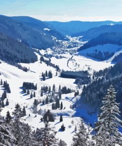 Black Forest In Winter Paint By Numbers