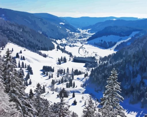 Black Forest In Winter Paint By Numbers