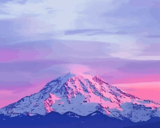 Cascade Range Pink Sky Paint By Numbers