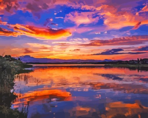 Colorado Estes Park Sunset Scene Paint By Numbers