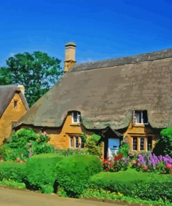 England Cotswold Cottage Thatch Paint By Numbers