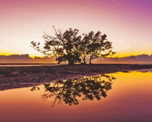 Nudgee Beach Sunset Paint By Numbers