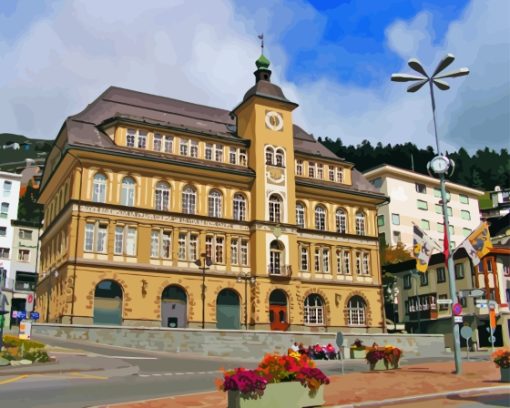 Saint Moritz City Buildings Paint By Numbers