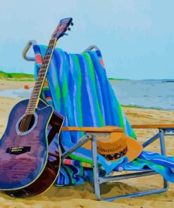 Beach Chair And Guitar Paint By Numbers