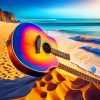 Beach Colorful Guitar Paint By Numbers