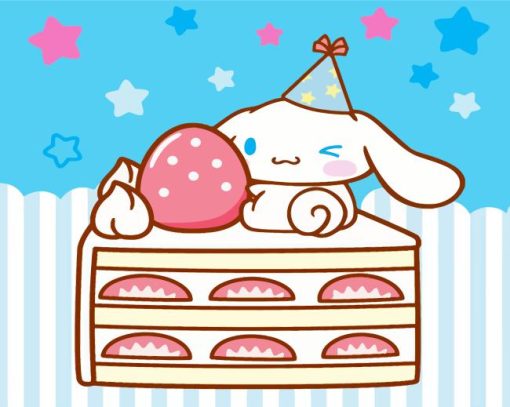 Cinnamoroll With Birthday Cake Paint By Numbers
