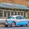 Cyan And White 1957 Buick Paint By Numbers