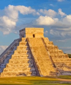 Pyramid Of Kukulcan El Castillo Temple Paint By Numbers