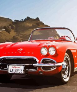 Red 1962 Chevrolet Corvette Paint By Numbers