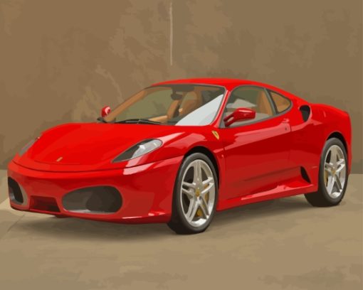 Red Ferrari F430 Car Paint By Numbers