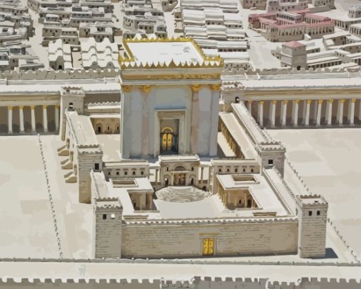 White Beit Hamikdash Temple Paint By Numbers