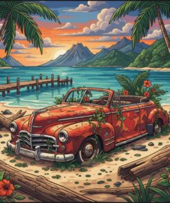 Abandoned Island Classic Car Paint By Numbers