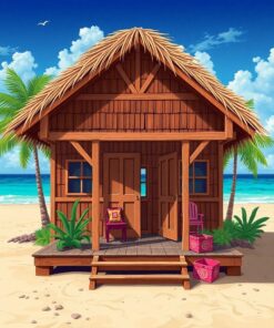 Beach Hut Paint Numbers