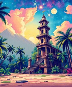 Abandoned Tropical Celestial Tower Paint By Numbers