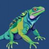 Basking Iguana Paint Numbers