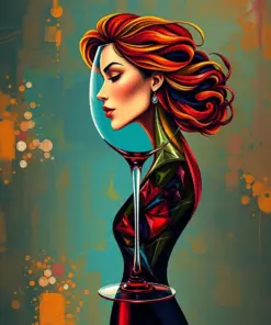 Abstract Wine Glass Woman Paint By Numbers
